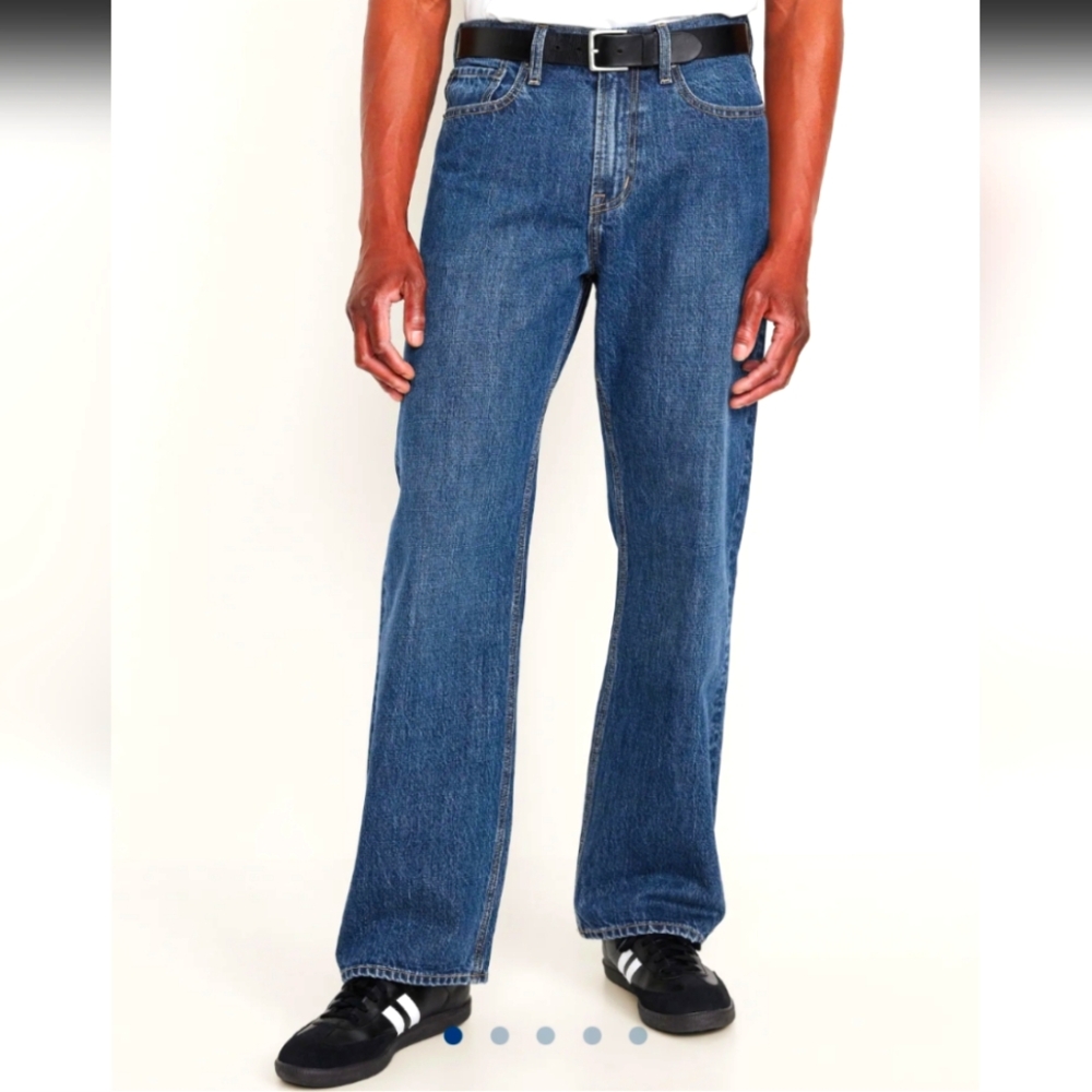 "90s Baggy" Style Dark Wash Men's Jeans